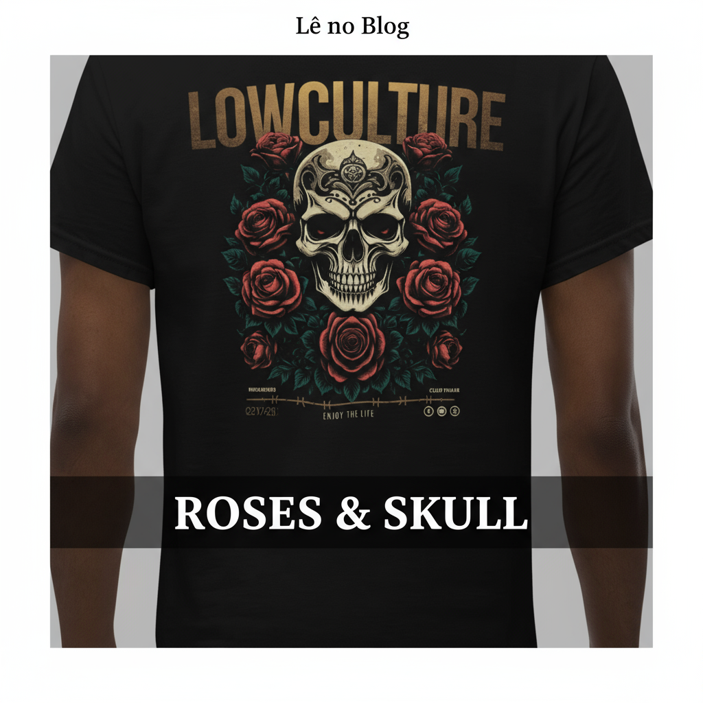 Design Roses & Skull Lowculture - rosas e caveira streetwear